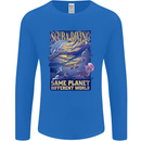 Same Planet Different World Mens Long Sleeve T-Shirt Royal Blue