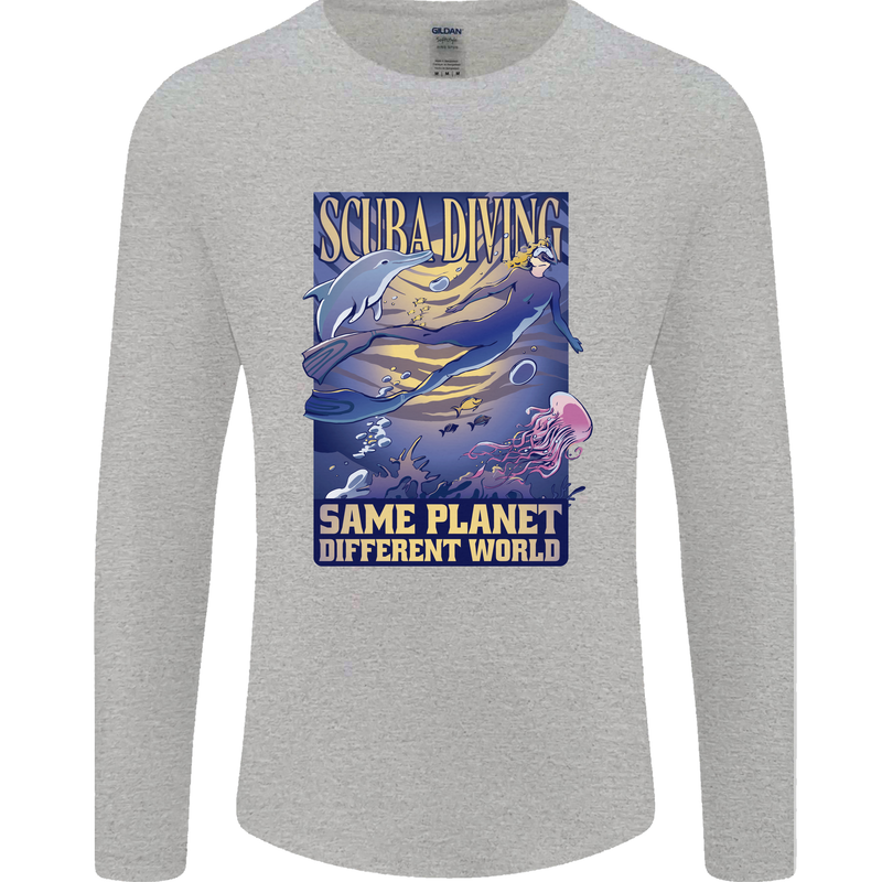 Same Planet Different World Mens Long Sleeve T-Shirt Sports Grey