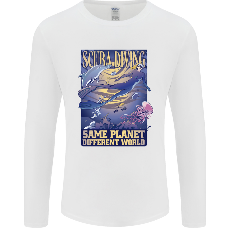 Same Planet Different World Mens Long Sleeve T-Shirt White
