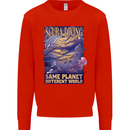 Same Planet Different World Mens Sweatshirt Jumper Bright Red