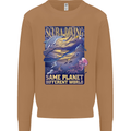 Same Planet Different World Mens Sweatshirt Jumper Caramel Latte