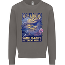Same Planet Different World Mens Sweatshirt Jumper Charcoal