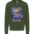 Same Planet Different World Mens Sweatshirt Jumper Forest Green