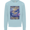 Same Planet Different World Mens Sweatshirt Jumper Light Blue