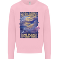 Same Planet Different World Mens Sweatshirt Jumper Light Pink