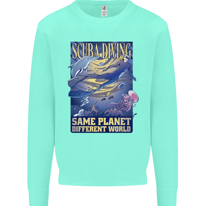Same Planet Different World Mens Sweatshirt Jumper Peppermint