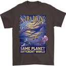 Same Planet Different World Mens T-Shirt Cotton Gildan Dark Chocolate