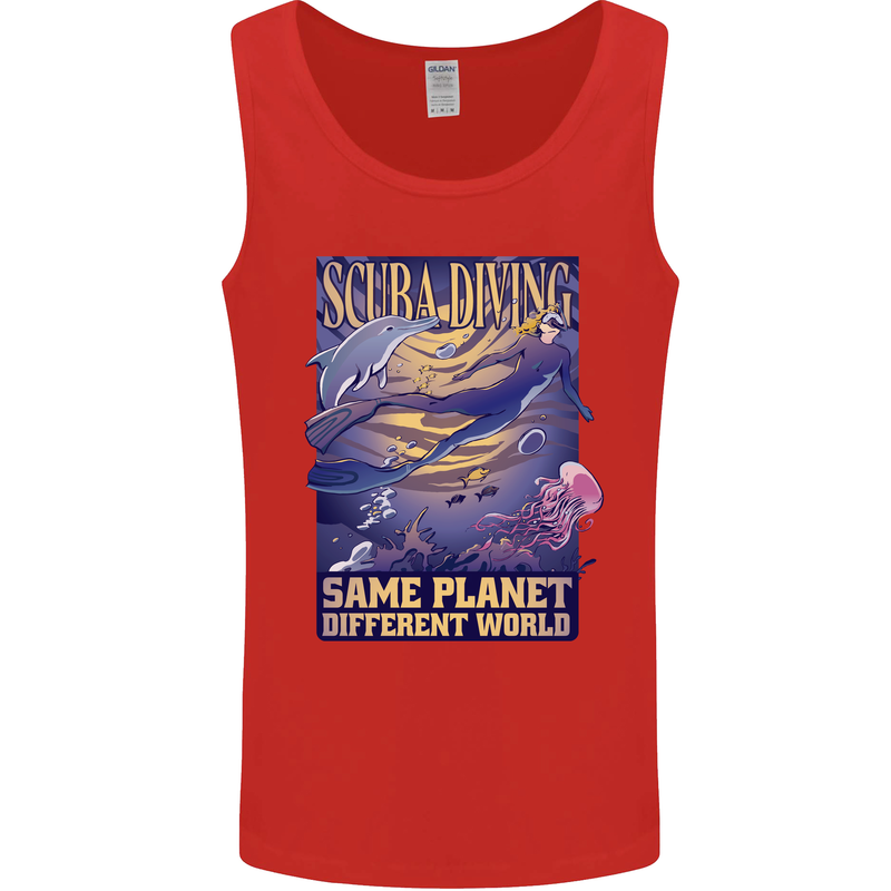 Same Planet Different World Mens Vest Tank Top Red