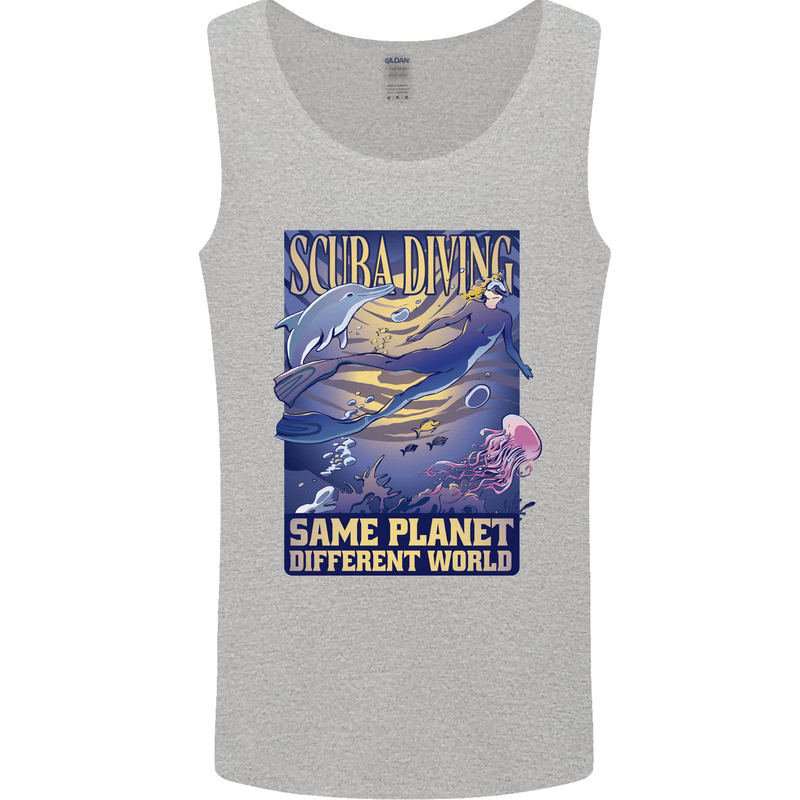 Same Planet Different World Mens Vest Tank Top Sports Grey