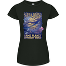 Same Planet Different World Womens Petite Cut T-Shirt Black