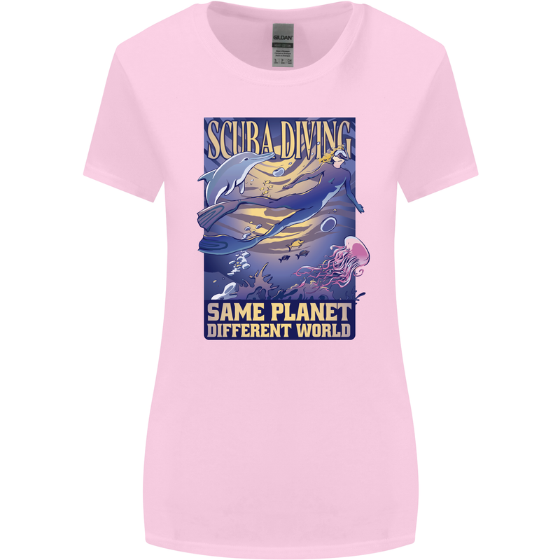 Same Planet Different World Womens Wider Cut T-Shirt Light Pink