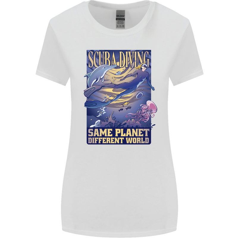 Same Planet Different World Womens Wider Cut T-Shirt White