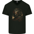 Samurai Assassin Japanese Fantasy Warrior Mens V-Neck Cotton T-Shirt Black