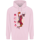 Samurai Basketball Player Childrens Kids Hoodie Light Pink