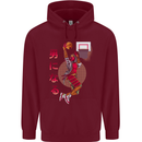Samurai Basketball Player Childrens Kids Hoodie Maroon