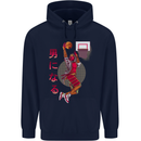 Samurai Basketball Player Childrens Kids Hoodie Navy Blue