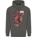 Samurai Basketball Player Childrens Kids Hoodie Storm Grey