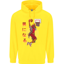 Samurai Basketball Player Childrens Kids Hoodie Yellow
