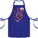 Samurai Basketball Player Cotton Apron 100% Organic Royal Blue