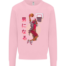 Samurai Basketball Player Kids Sweatshirt Jumper Light Pink