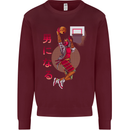 Samurai Basketball Player Kids Sweatshirt Jumper Maroon