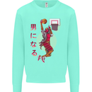 Samurai Basketball Player Kids Sweatshirt Jumper Peppermint