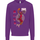 Samurai Basketball Player Kids Sweatshirt Jumper Purple