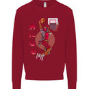 Samurai Basketball Player Kids Sweatshirt Jumper Red