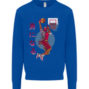 Samurai Basketball Player Kids Sweatshirt Jumper Royal Blue