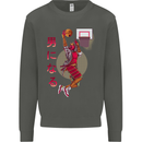 Samurai Basketball Player Kids Sweatshirt Jumper Storm Grey