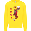 Samurai Basketball Player Kids Sweatshirt Jumper Yellow