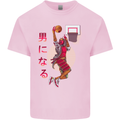 Samurai Basketball Player Kids T-Shirt Childrens Light Pink