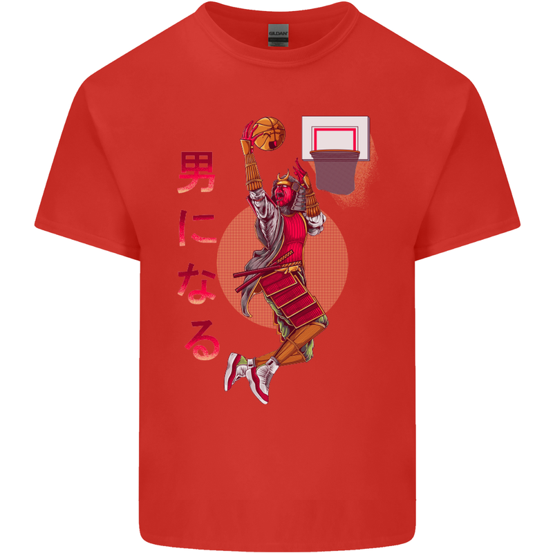 Samurai Basketball Player Kids T-Shirt Childrens Red