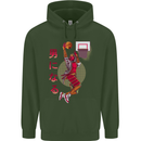 Samurai Basketball Player Mens 80% Cotton Hoodie Forest Green