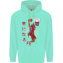 Samurai Basketball Player Mens 80% Cotton Hoodie Peppermint