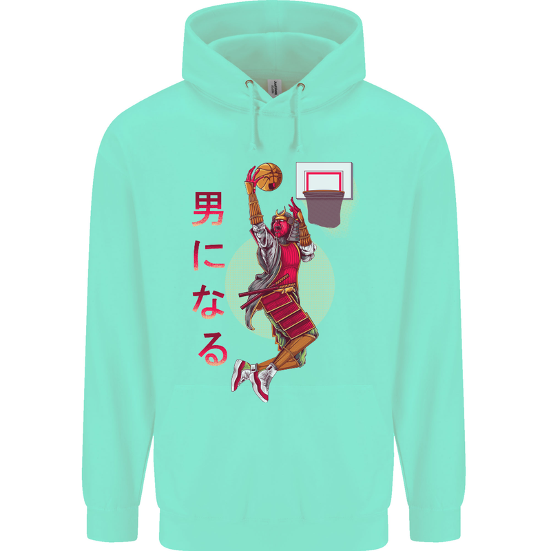 Samurai Basketball Player Mens 80% Cotton Hoodie Peppermint