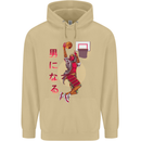 Samurai Basketball Player Mens 80% Cotton Hoodie Sand