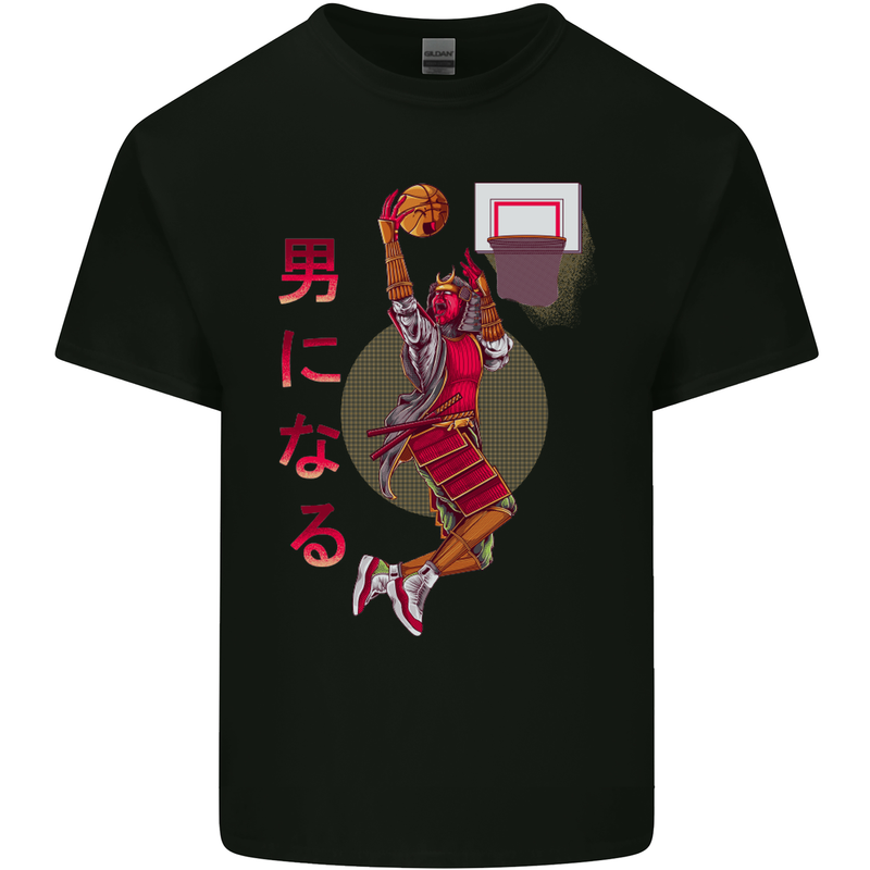 Samurai Basketball Player Mens Cotton T-Shirt Tee Top Black