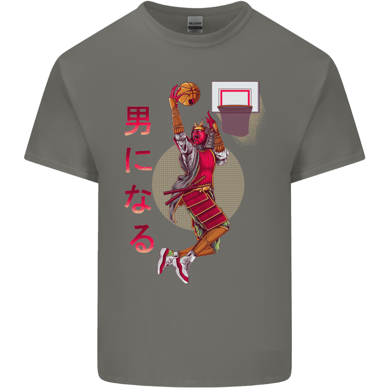 Samurai Basketball Player Mens Cotton T-Shirt Tee Top Charcoal