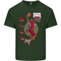 Samurai Basketball Player Mens Cotton T-Shirt Tee Top Forest Green