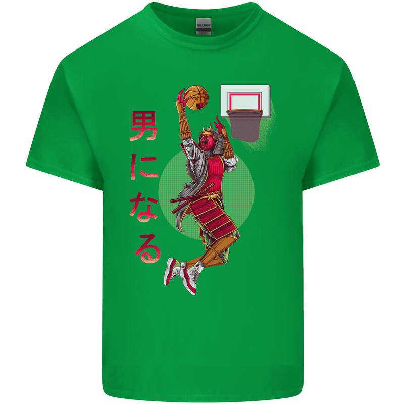 Samurai Basketball Player Mens Cotton T-Shirt Tee Top Irish Green