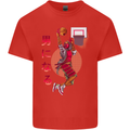 Samurai Basketball Player Mens Cotton T-Shirt Tee Top Red