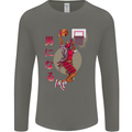 Samurai Basketball Player Mens Long Sleeve T-Shirt Charcoal