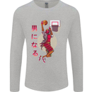 Samurai Basketball Player Mens Long Sleeve T-Shirt Sports Grey