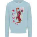 Samurai Basketball Player Mens Sweatshirt Jumper Light Blue