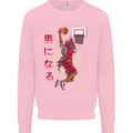 Samurai Basketball Player Mens Sweatshirt Jumper Light Pink