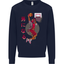 Samurai Basketball Player Mens Sweatshirt Jumper Navy Blue