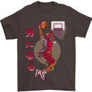 Samurai Basketball Player Mens T-Shirt Cotton Gildan Dark Chocolate