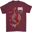 Samurai Basketball Player Mens T-Shirt Cotton Gildan Maroon
