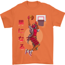 Samurai Basketball Player Mens T-Shirt Cotton Gildan Orange